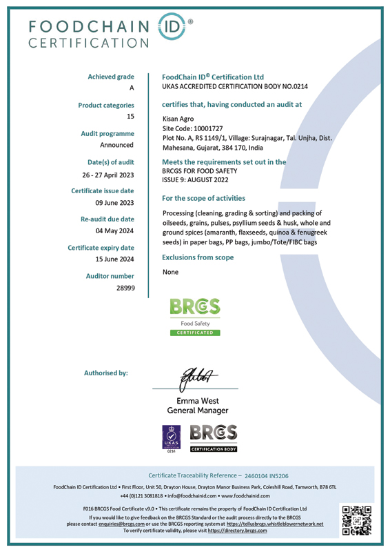 Kisan-Agro-FCID-BRC-Cert-23